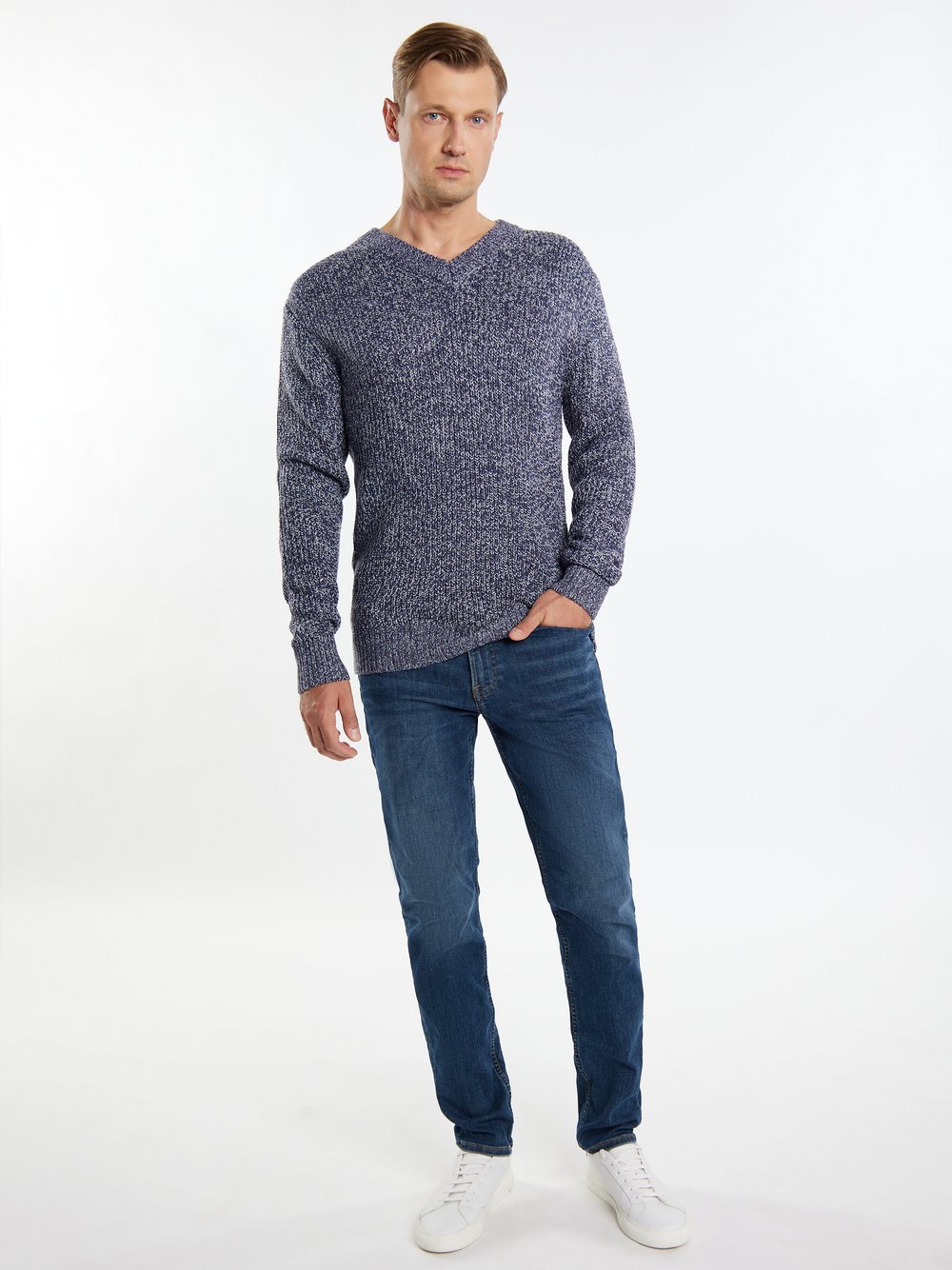 ICEBOUND Pullover Herren blau meliert, S