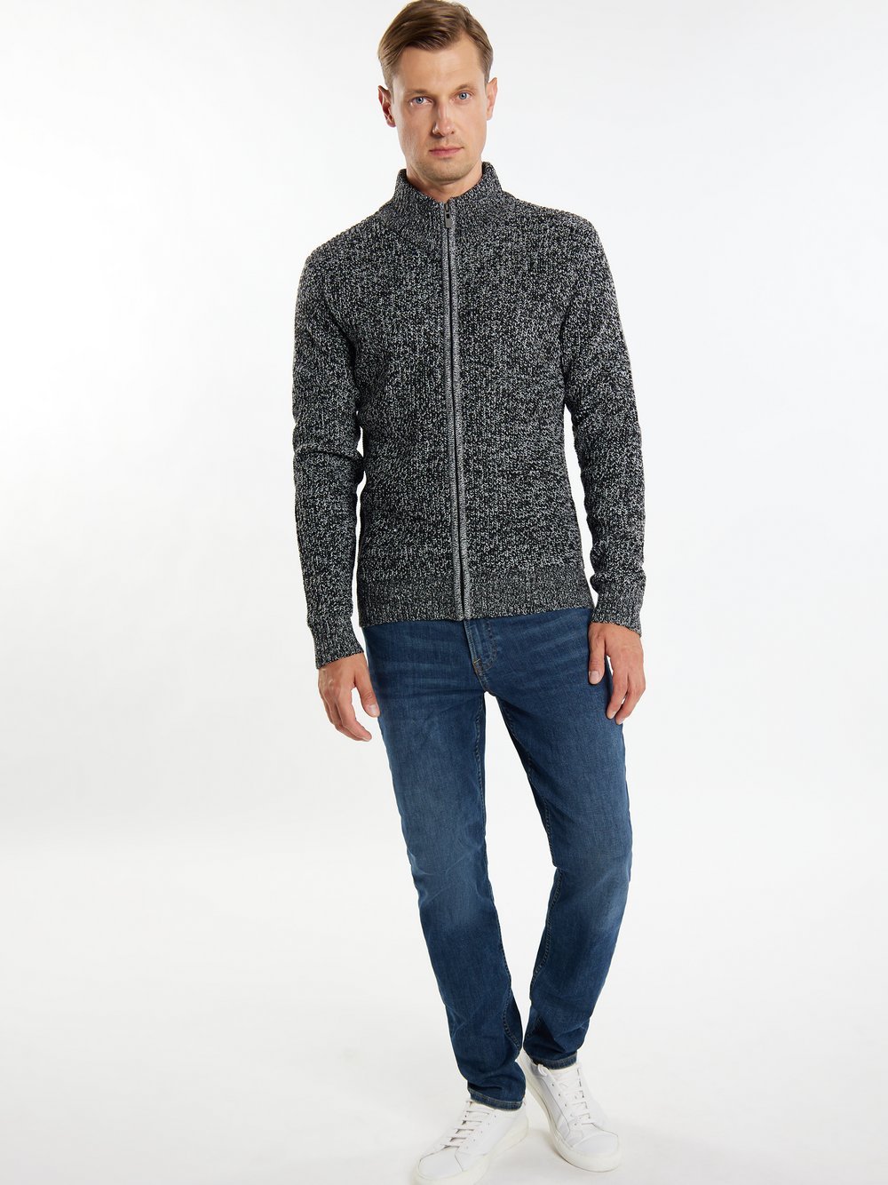 ICEBOUND Cardigan Herren schwarz meliert, M