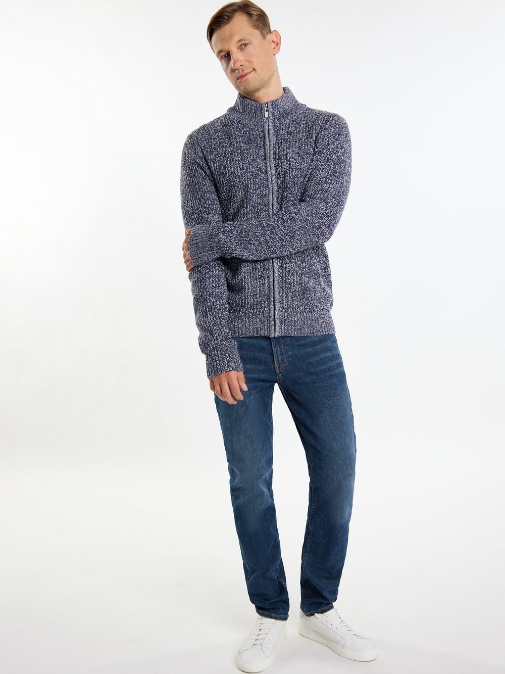 ICEBOUND Cardigan Herren blau meliert, S