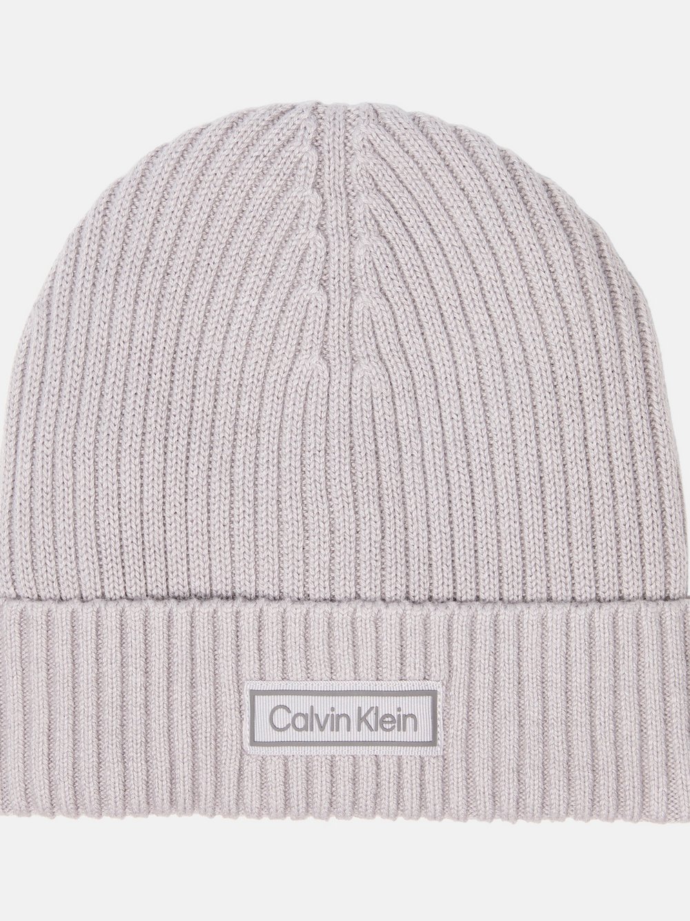 Calvin Klein Strickmütze mit Cashmere-Anteil Herren Baumwolle grau strukturiert, ONE SIZE