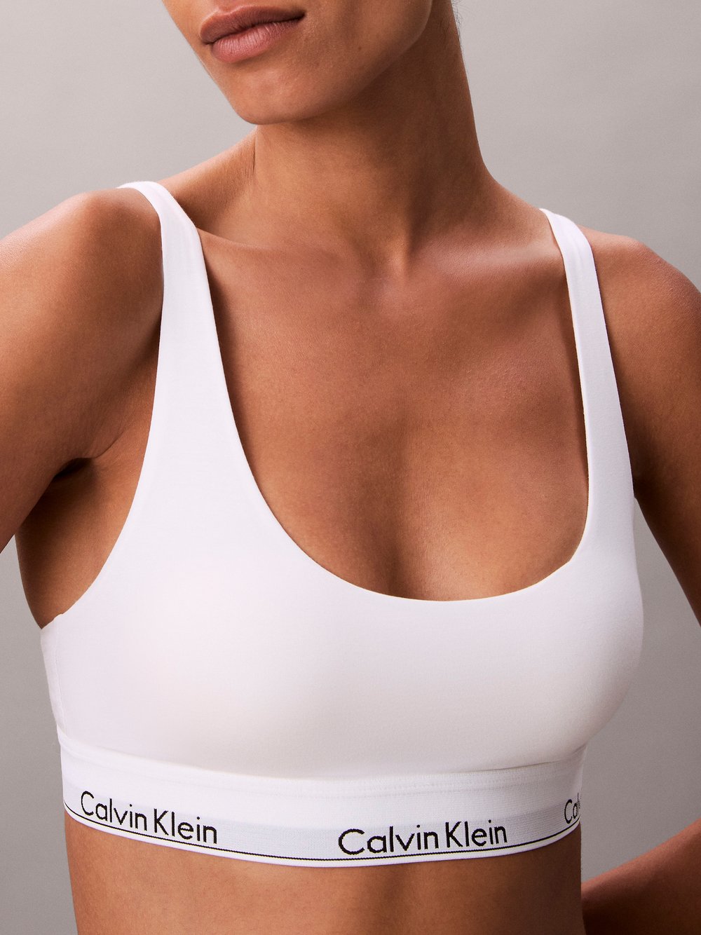 Thumbnail - Calvin Klein Bralette Damen Baumwolle weiß, L