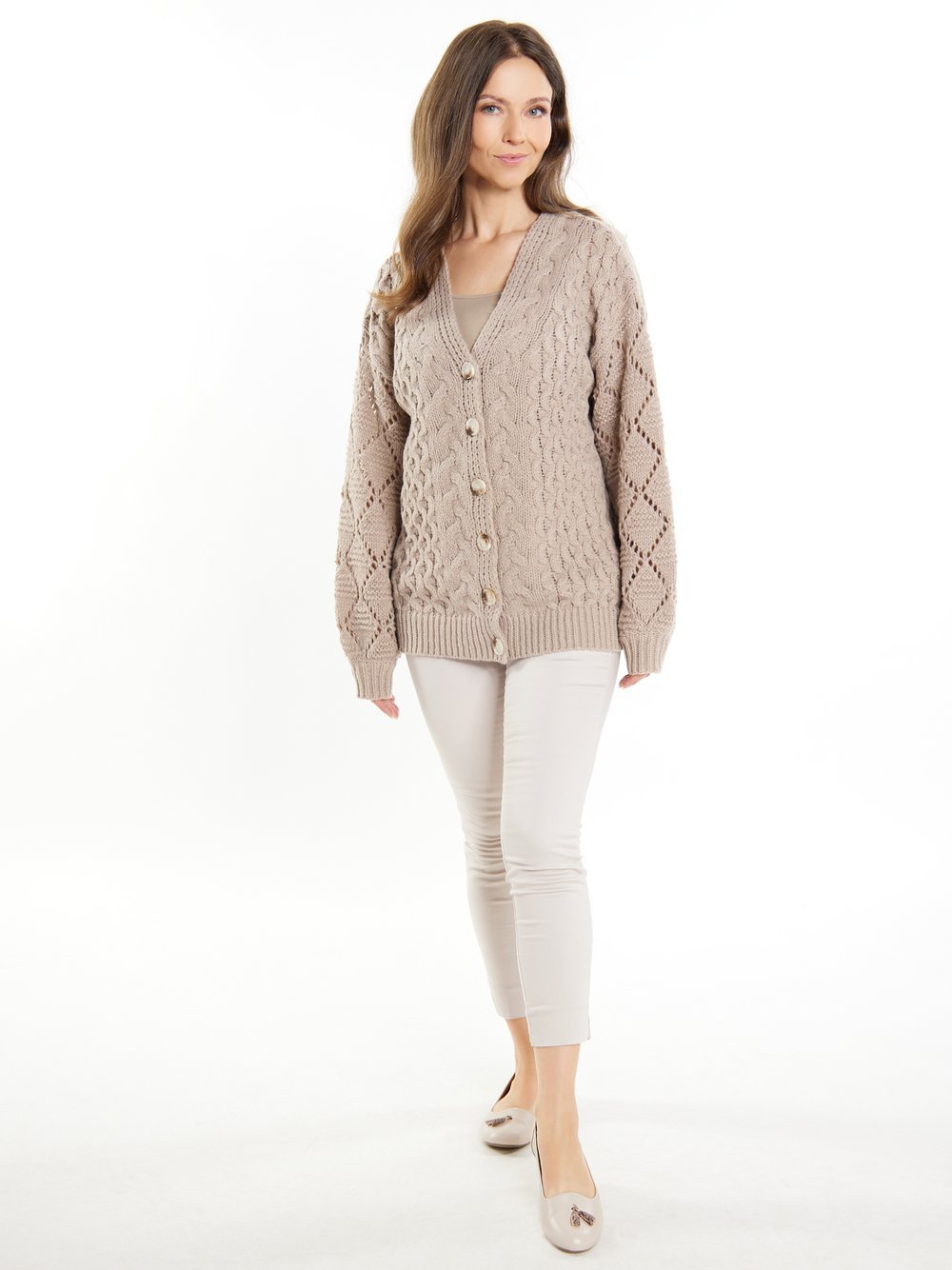 Usha Strickcardigan Damen beige, M/L