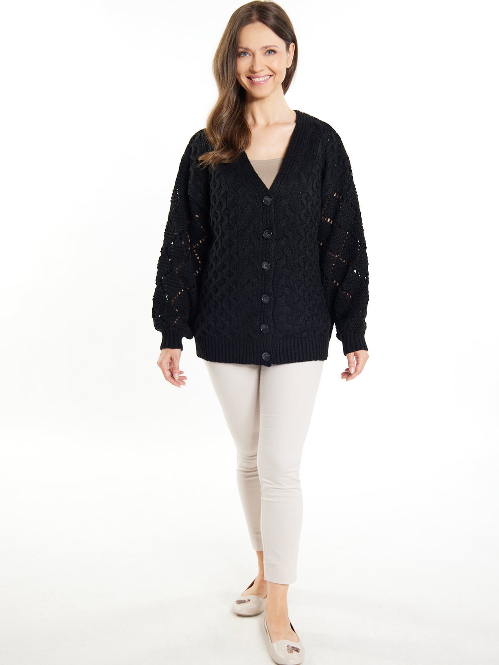 Usha Strickcardigan Damen schwarz, XS/S