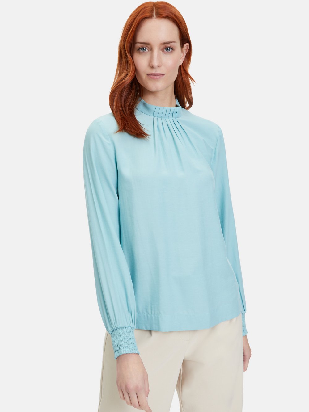 Betty & Co Langarm-Bluse Damen Viskose blau, 44