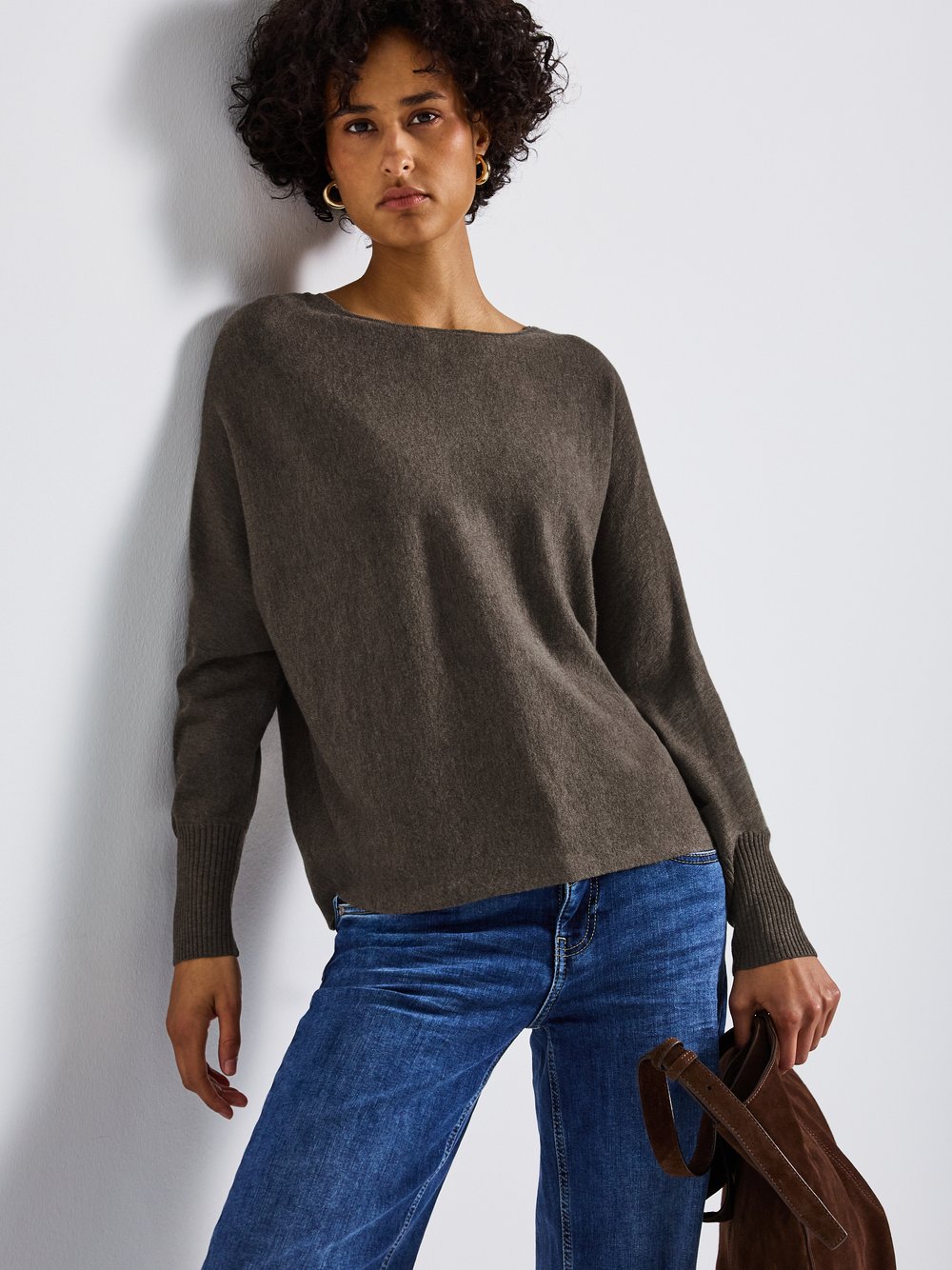 Thumbnail - Street One Feinstrickpullover Damen braun meliert, 42