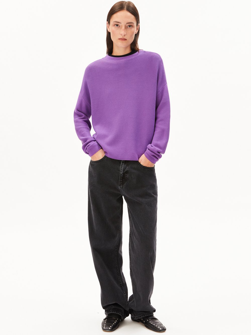 Thumbnail - ARMEDANGELS Pullover Damen Baumwolle lila, M