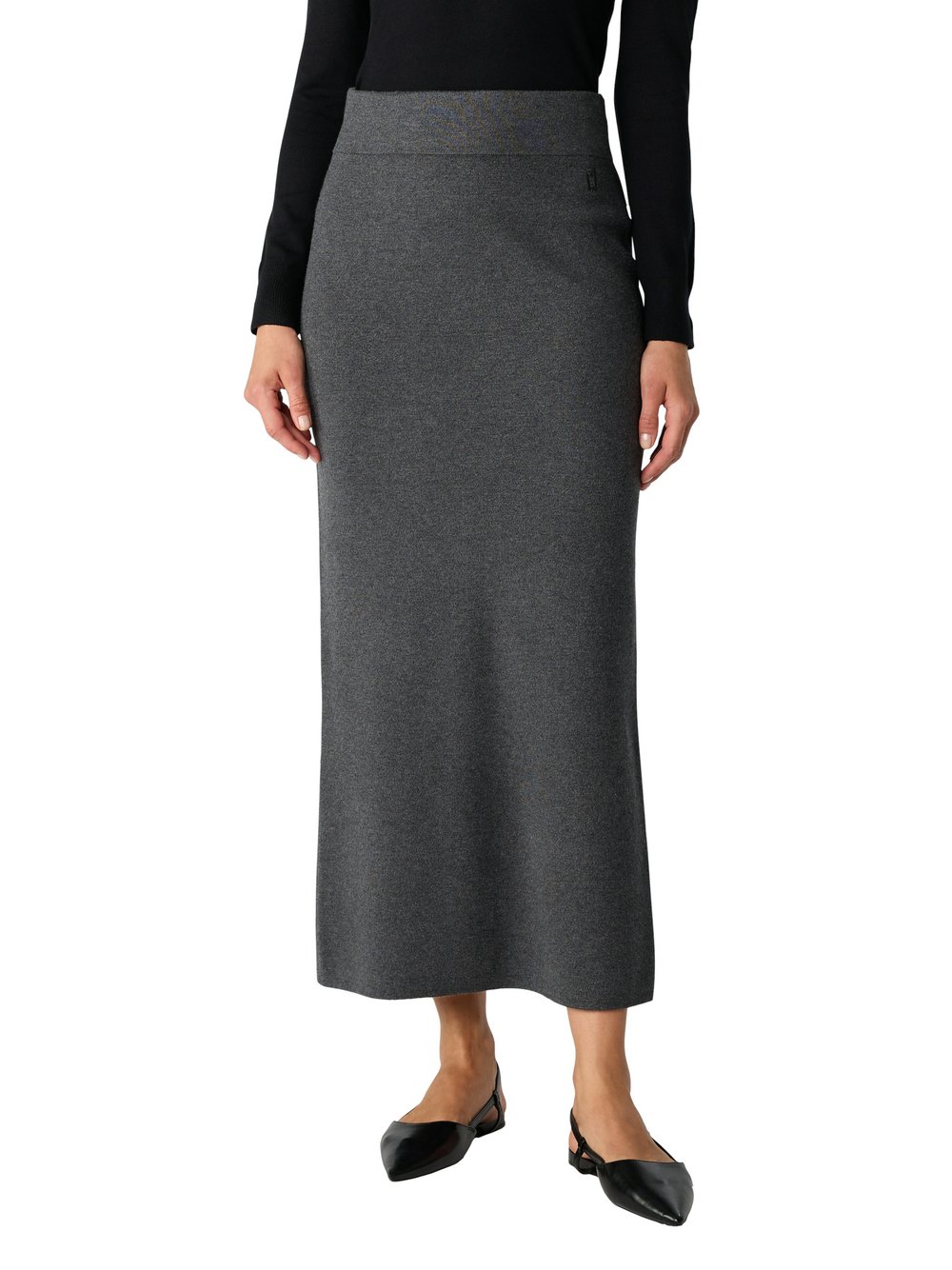 Thumbnail - comma casual identity Strickrock Damen Viskose grau meliert, 36