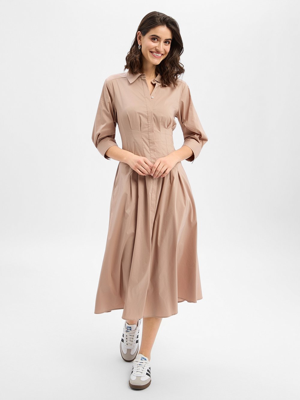 Ambiance Kleid Damen Baumwolle beige, 38