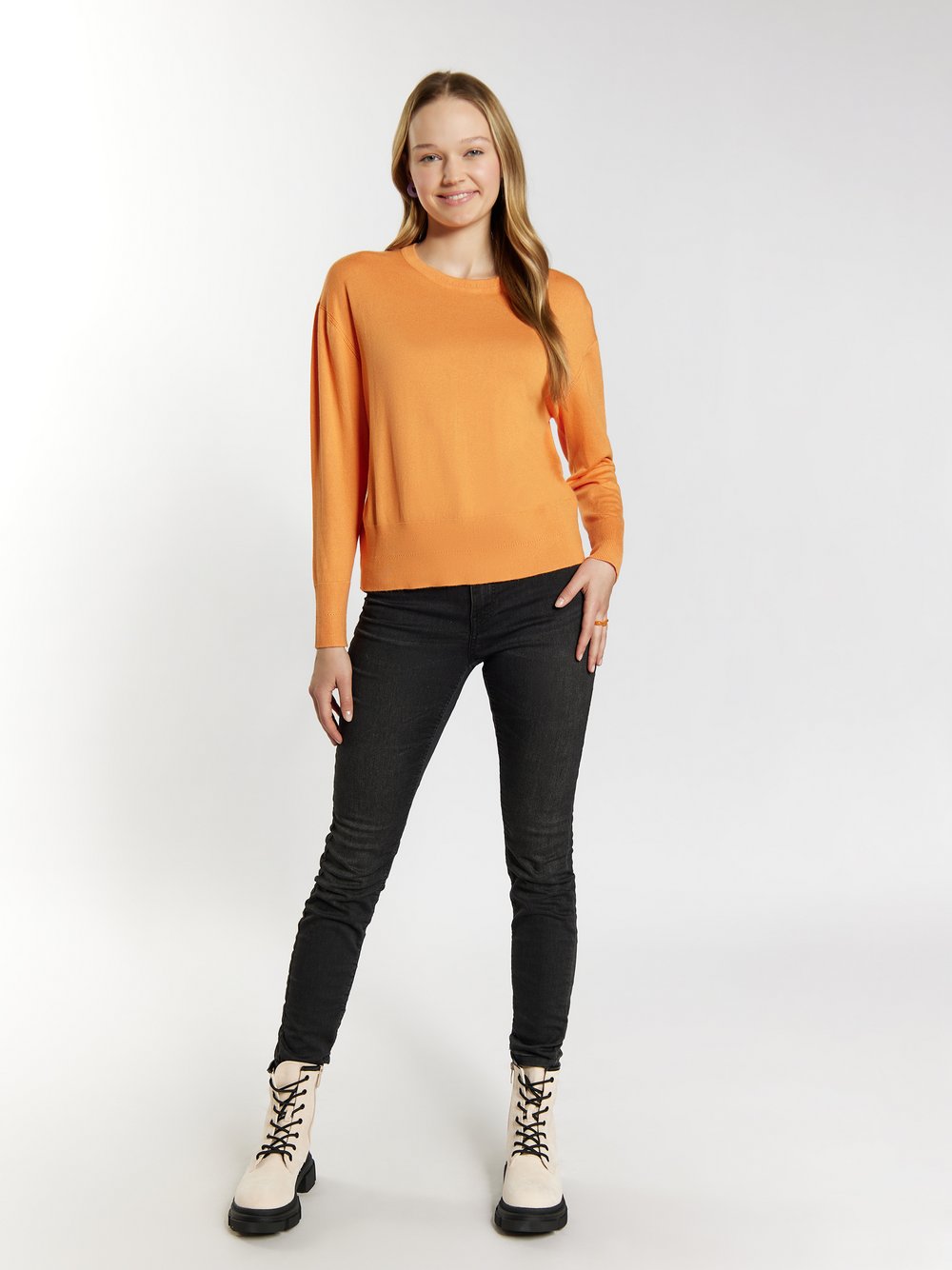 MyMo Strickpullover Damen Viskose orange, M