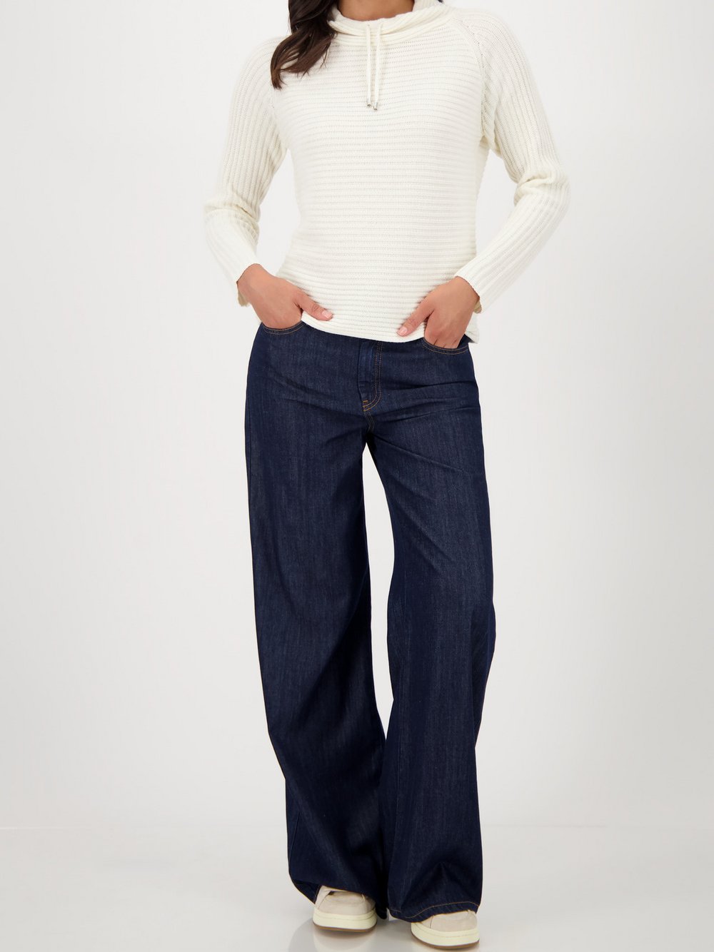 Thumbnail - Monari Strickpullover Damen Baumwolle weiß, 38