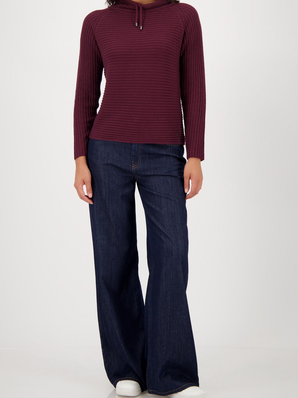 Thumbnail - Monari Strickpullover Damen Baumwolle rot, 40