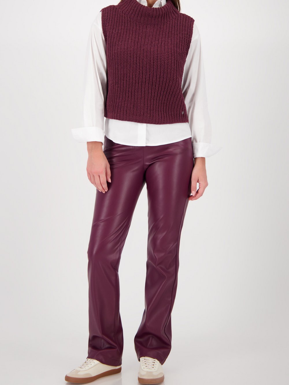 Monari Pullunder Damen Grobstrick rot, 40