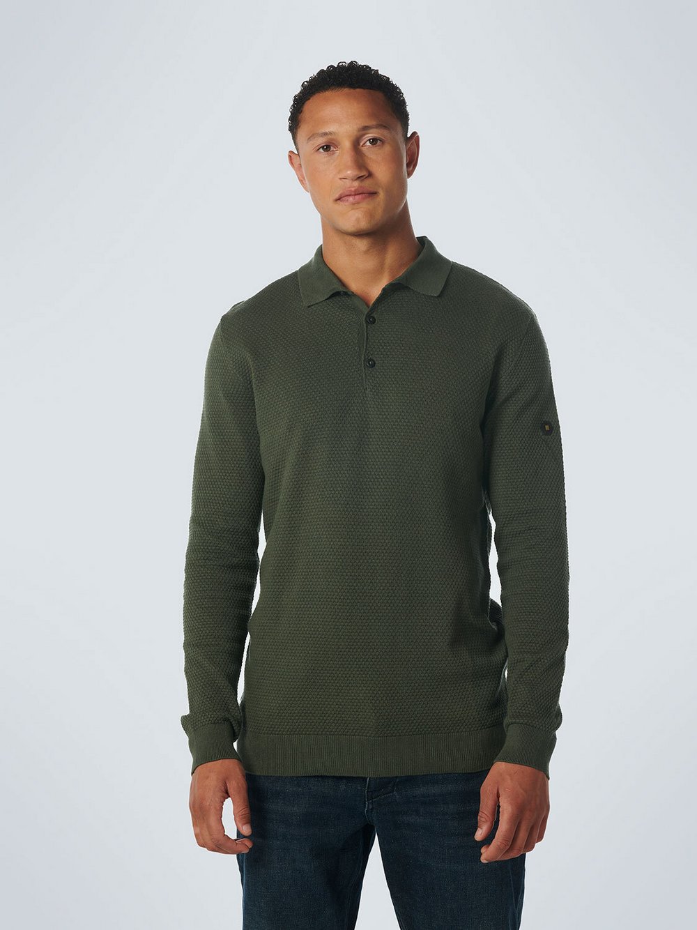 No Excess Pullover-Polo Herren Baumwolle grün, XXL