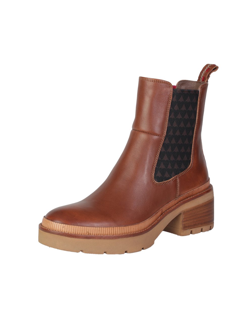 Crickit Chelsea-Boots Damen Leder braun bedruckt, 42