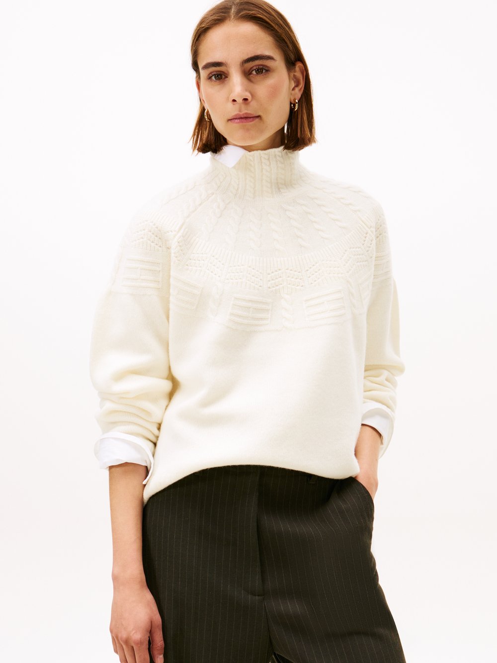 Thumbnail - Tommy Hilfiger Wollpullover Damen Wolle weiß, L