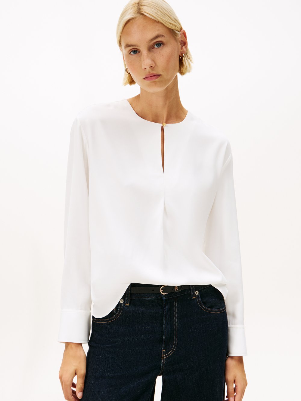 Tommy Hilfiger Blusenshirt Damen Viskose weiß, 34