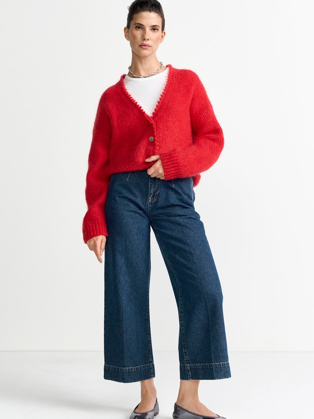 Thumbnail - Rich & Royal Strickjacke mit Mohair- und Woll-Anteil Damen Polyamid rot, L