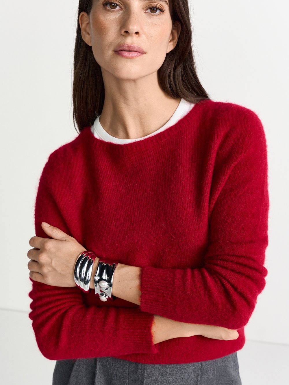 Thumbnail - Rich & Royal Strickpullover mit Alpaka-Anteil Damen Wolle rot, S