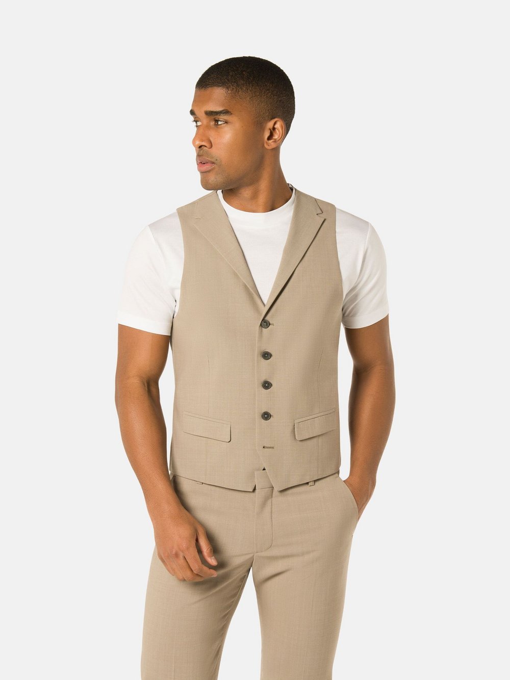 Benvenuto Anzugweste Herren Slim Fit beige, 48