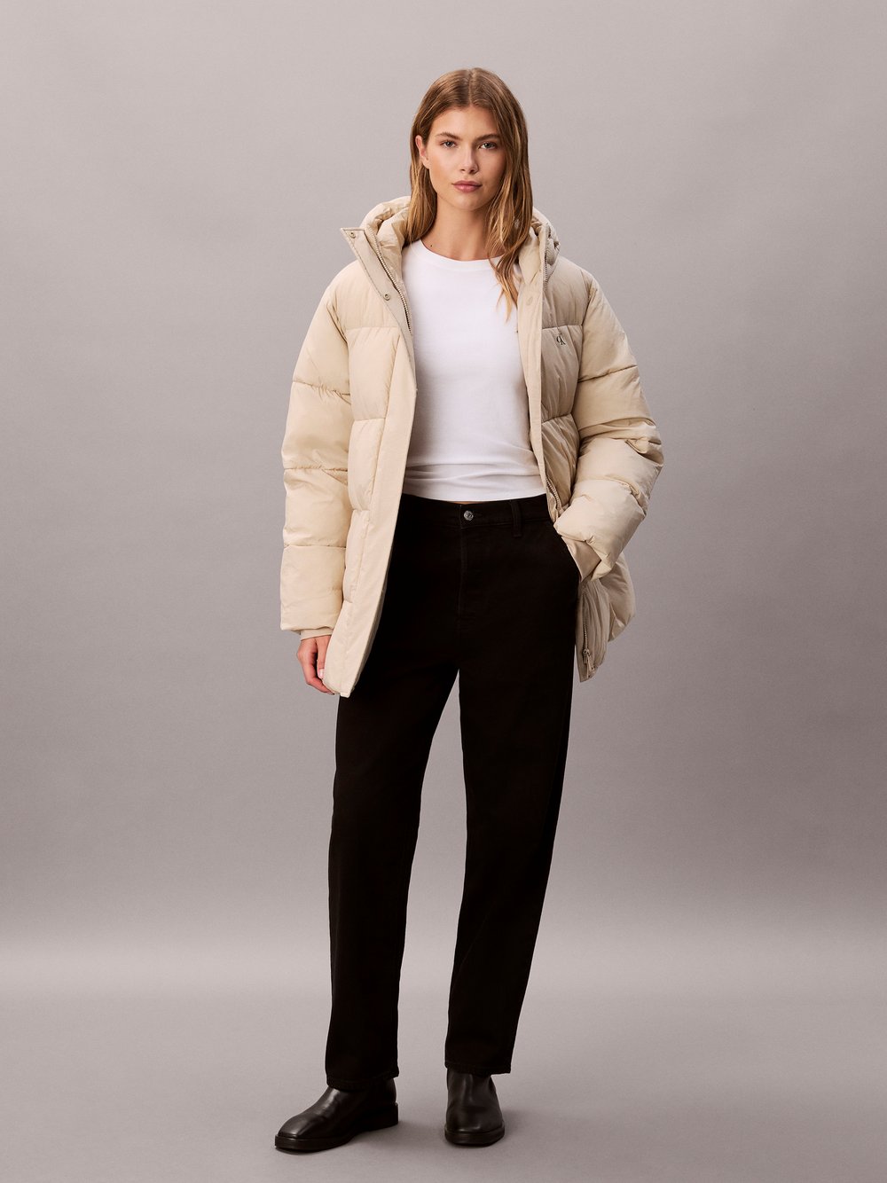 Calvin Klein Jeans Funktionsjacke Damen Polyamid beige, S