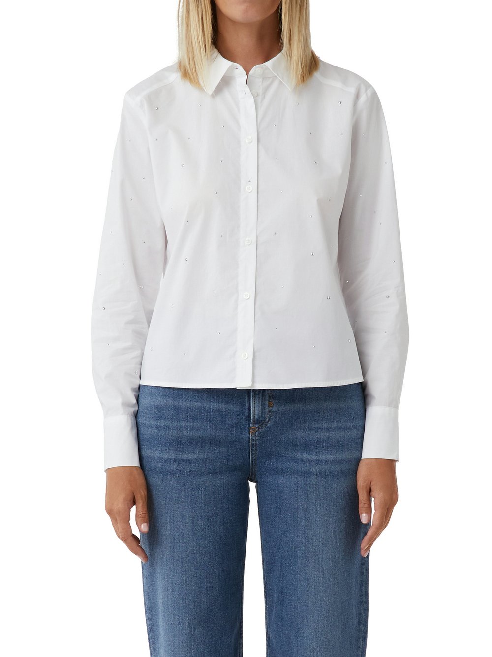 comma casual identity Hemdbluse Damen Baumwolle weiß, 34