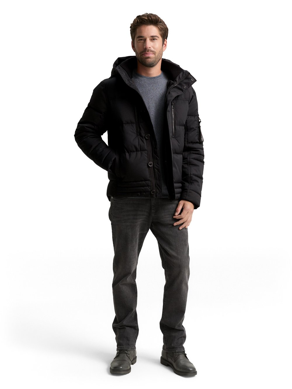Tom Tailor Steppjacke Herren schwarz, M