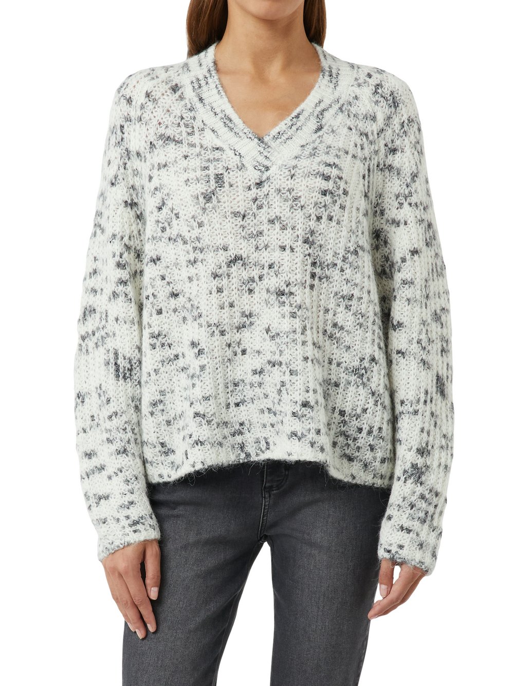 comma casual identity Strickpullover mit Wolle und Alpaka Damen mehrfarbig gemustert, S