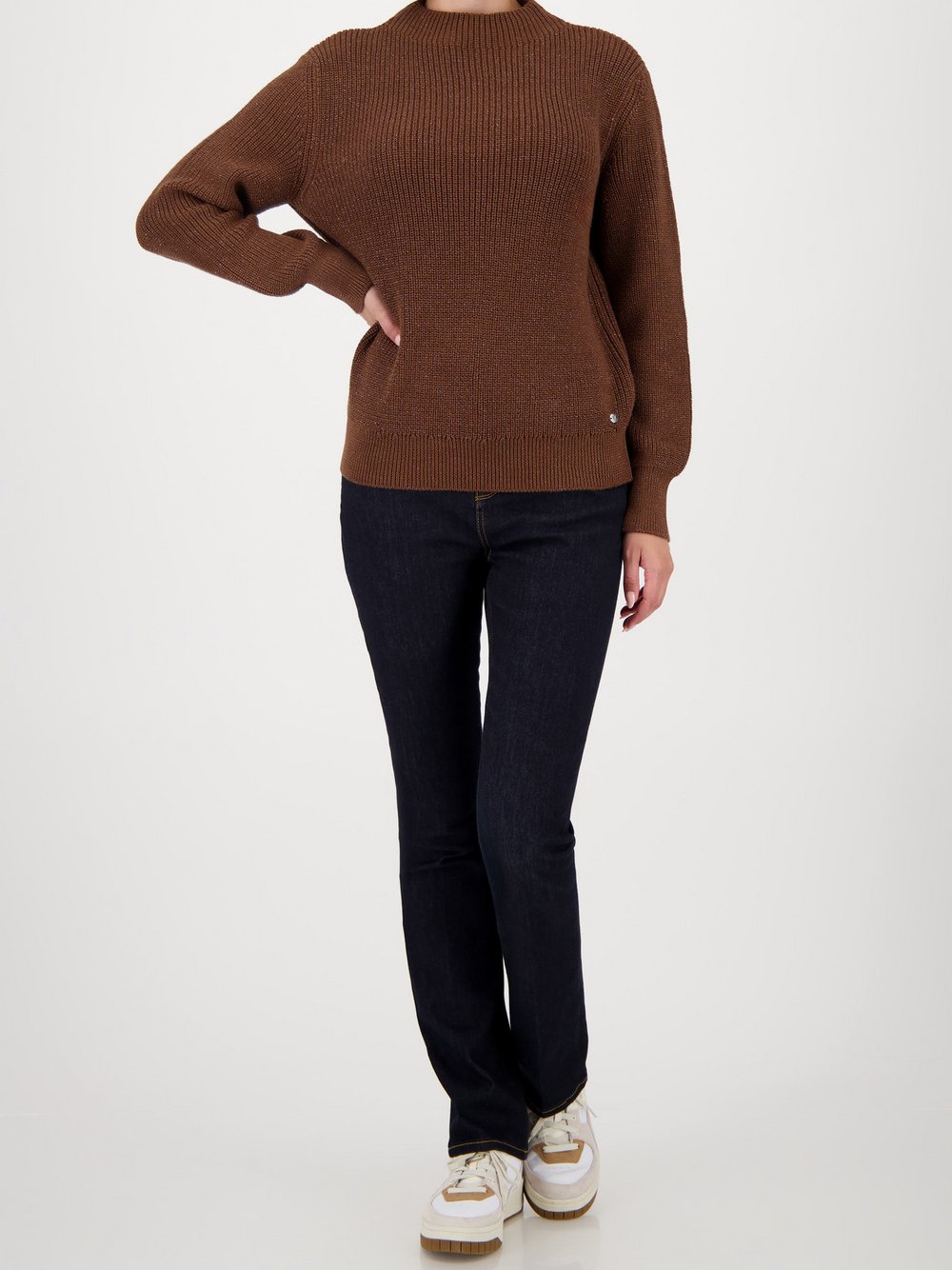 Monari Strickpullover Damen Baumwolle braun, 36