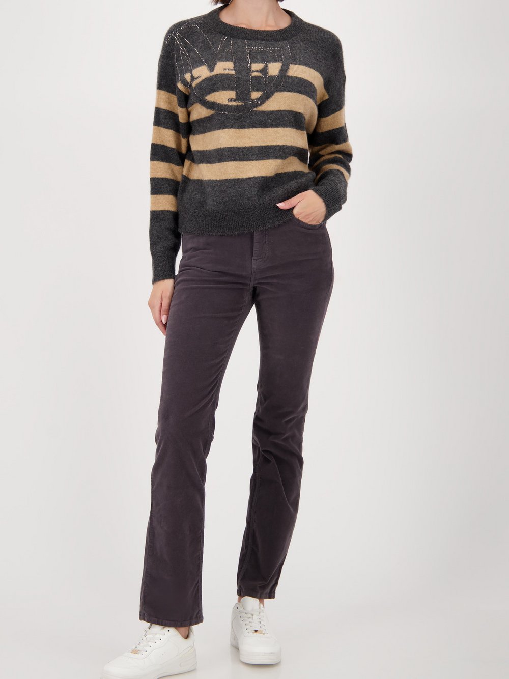 Monari Strickpullover Damen mehrfarbig gestreift, 38