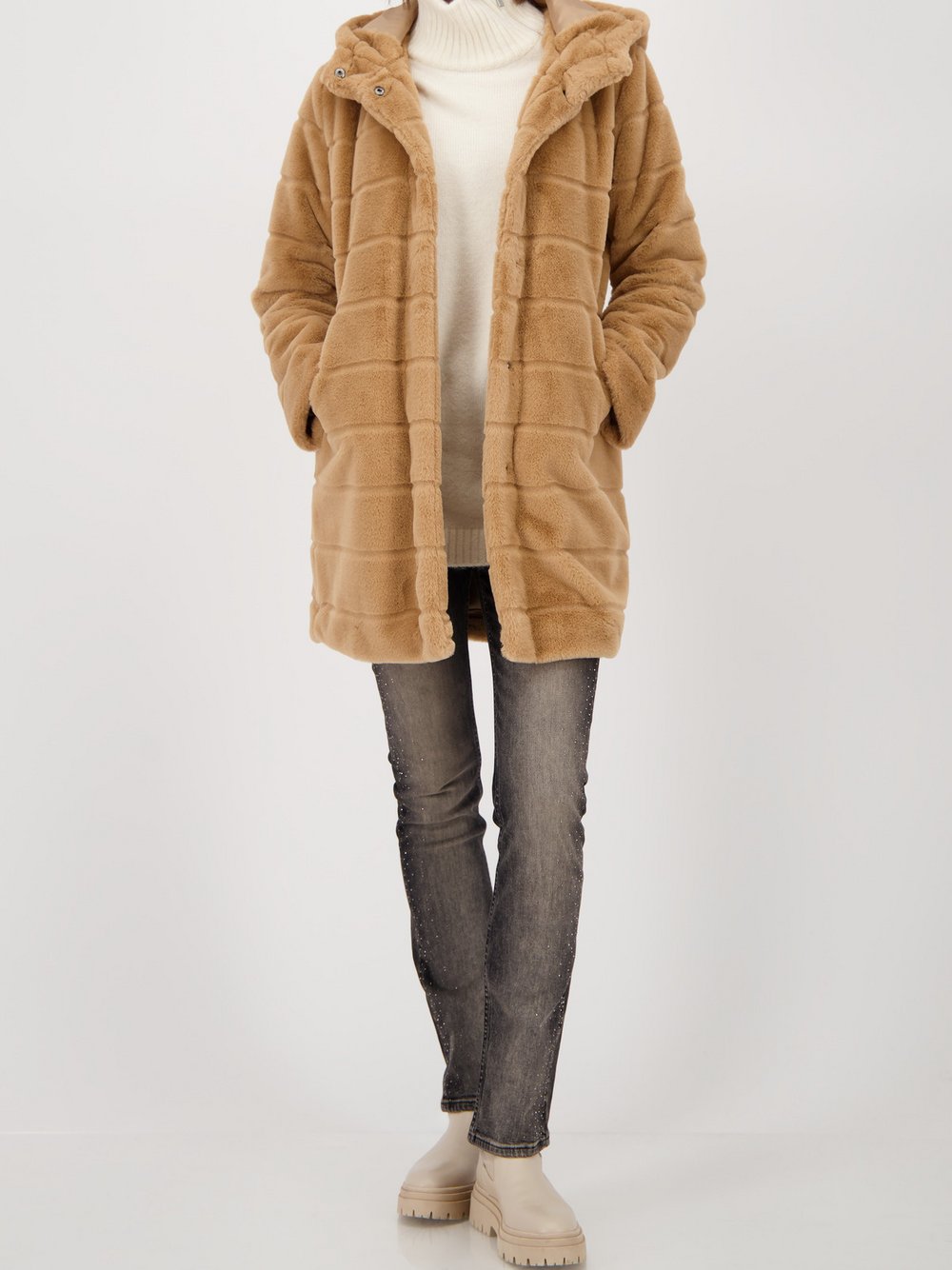 Monari Teddyfell-Mantel Damen braun, 44