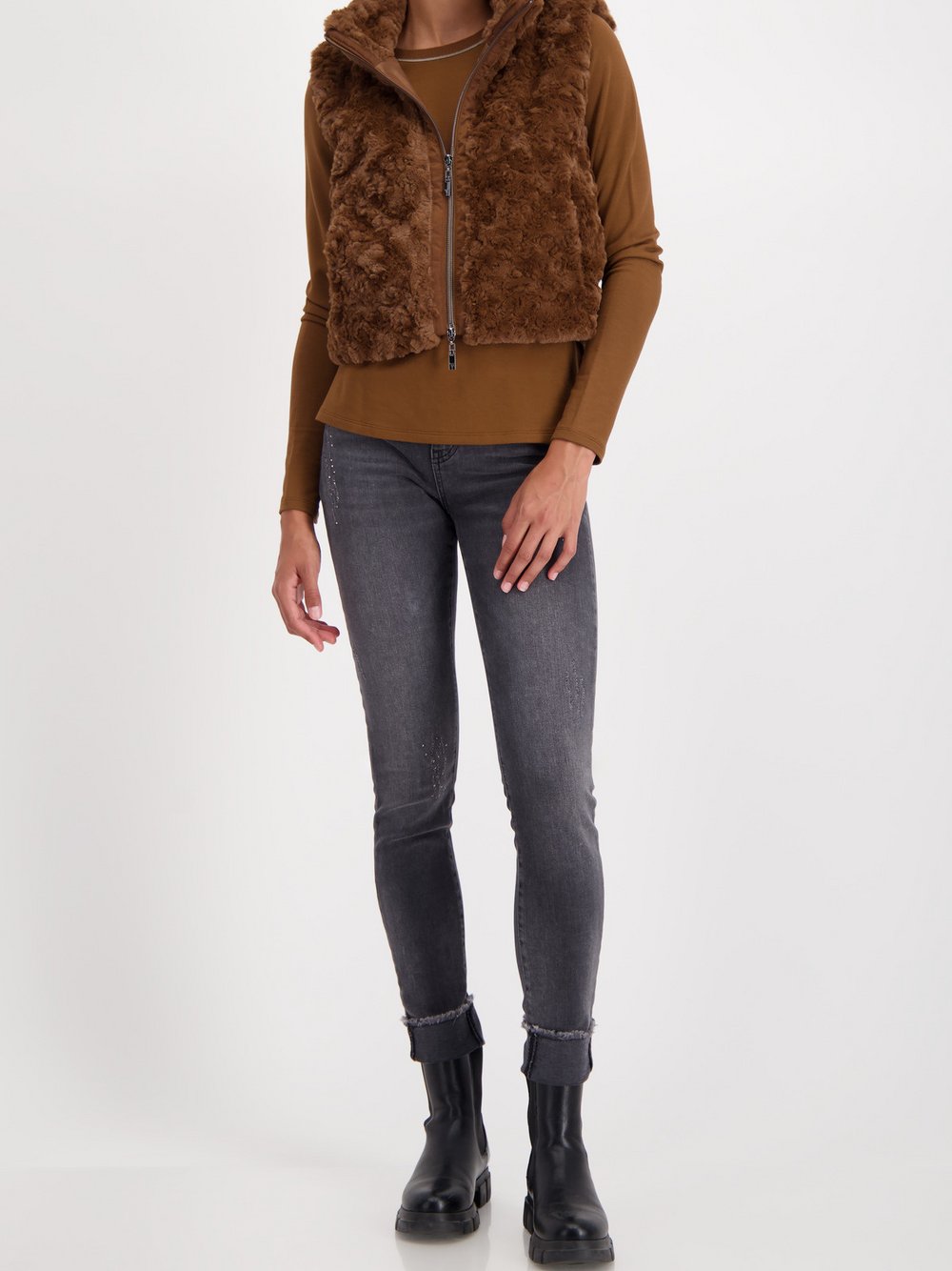 Monari Kunstfellweste Damen braun, 38