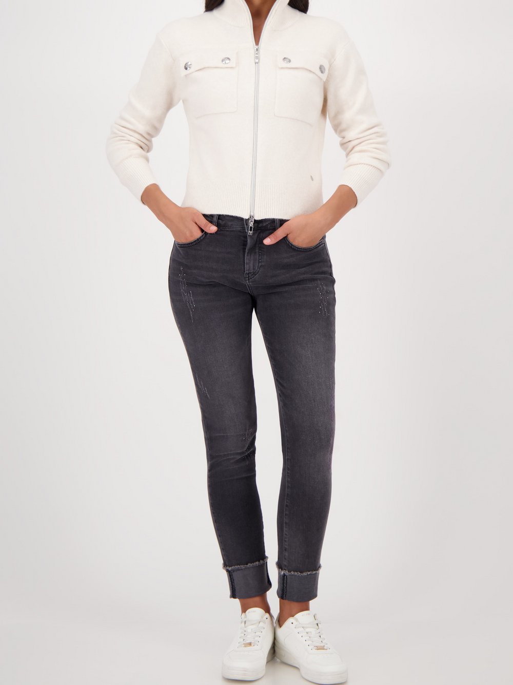 Monari Strickjacke Damen weiß, 40