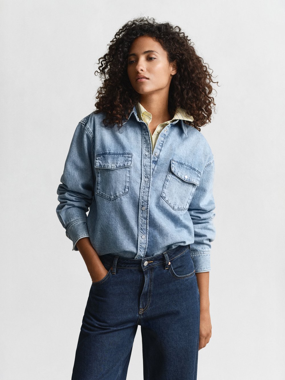 Gant Jeanshemd Damen Baumwolle blau, 34