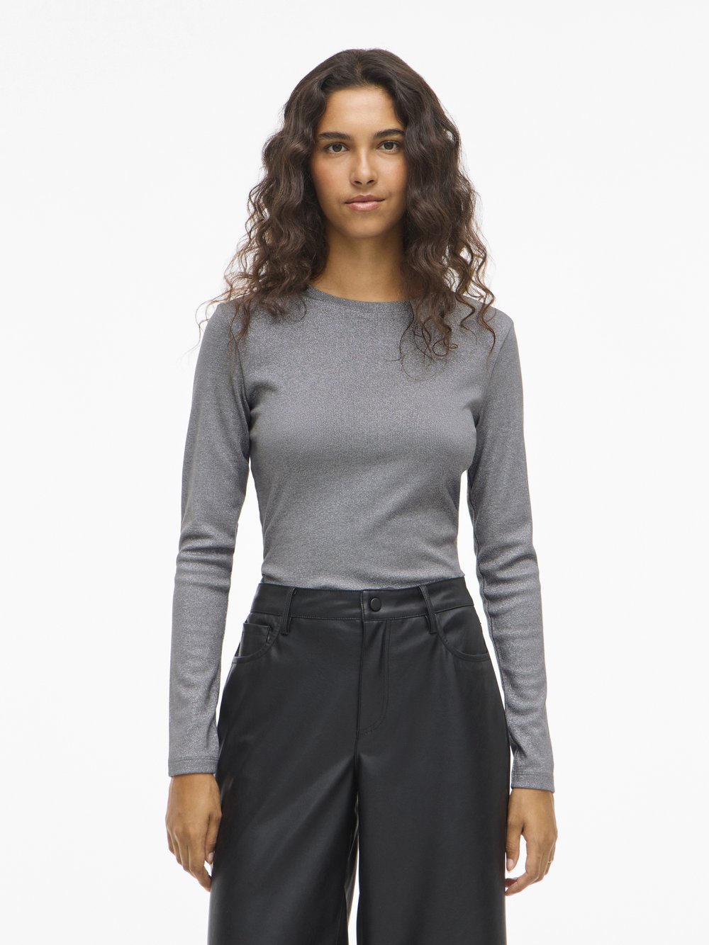 Vila Langarmshirt Damen mehrfarbig meliert, S