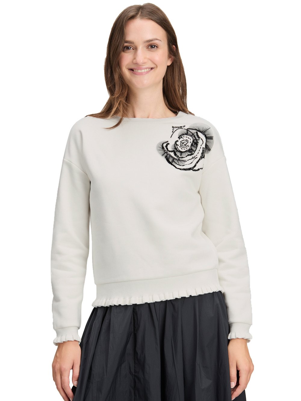 Cartoon Sweatshirt Damen Baumwolle weiß, 44