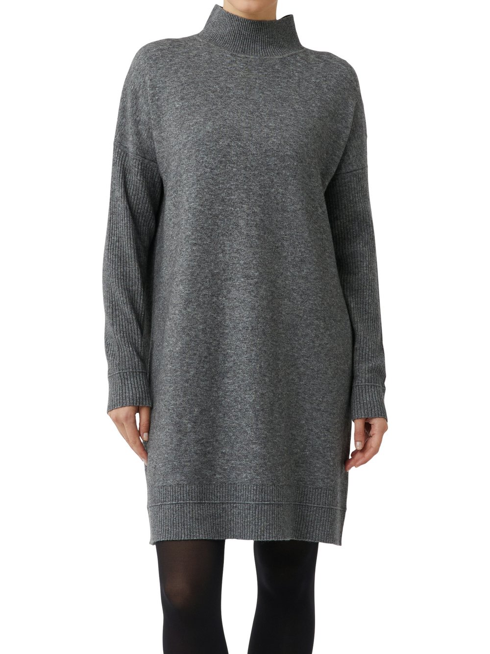 comma casual identity Strickkleid mit Wollanteil Damen Wolle grau meliert, S