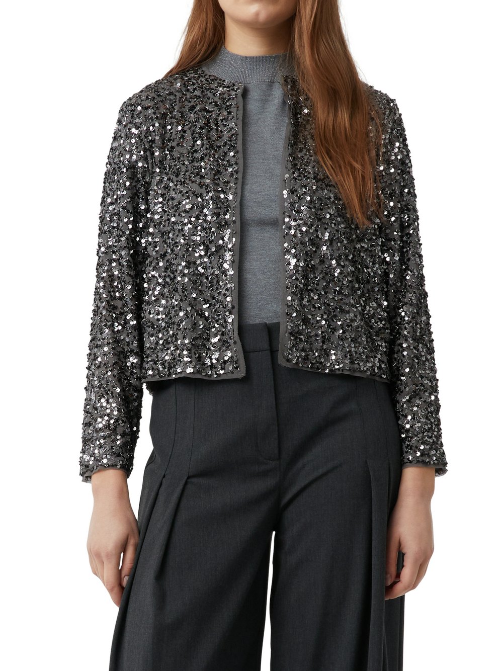 comma Paillettenjacke Damen grau, 36