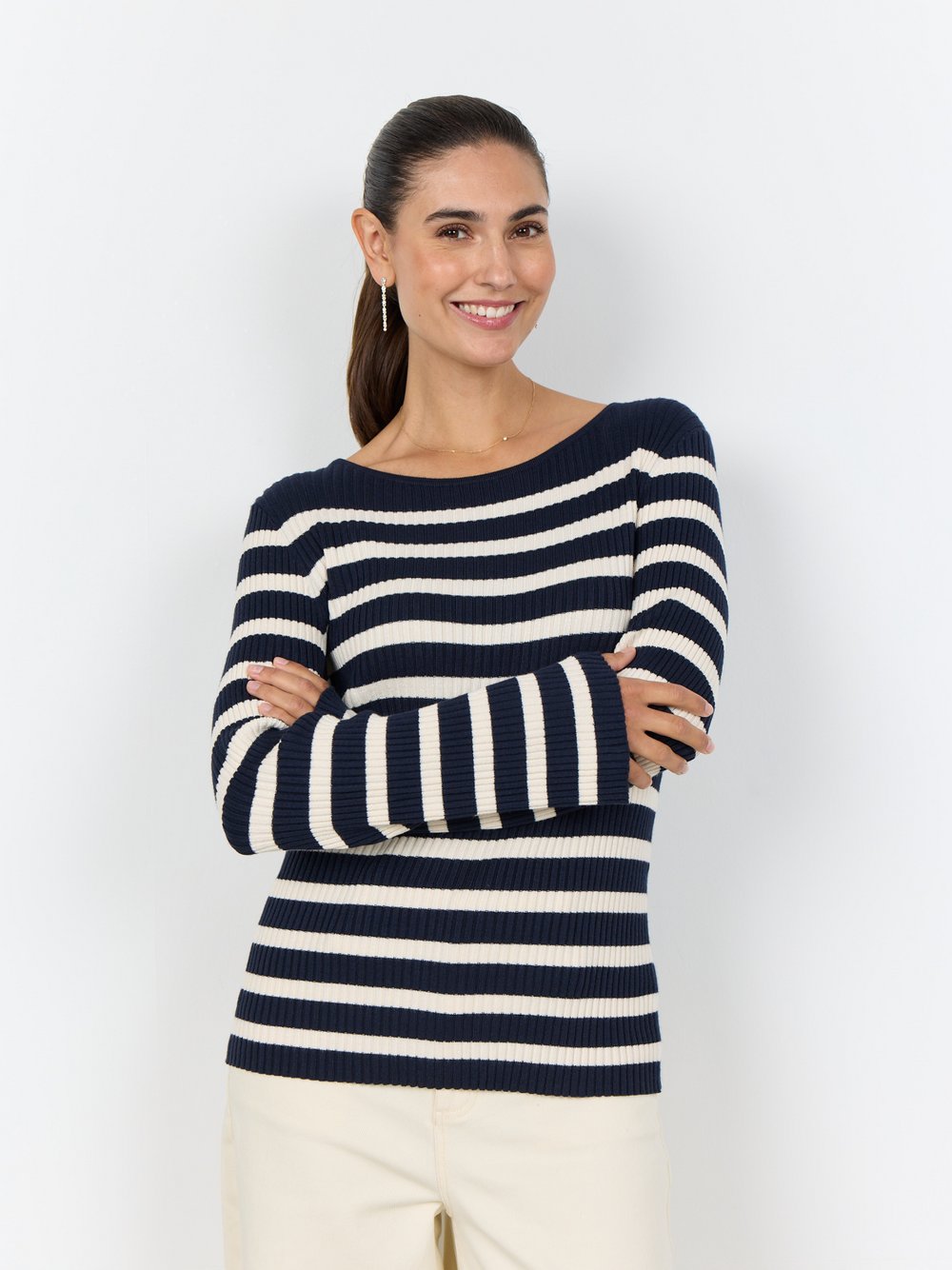 soyaconcept® Strickpullover Damen mehrfarbig gestreift, XXL