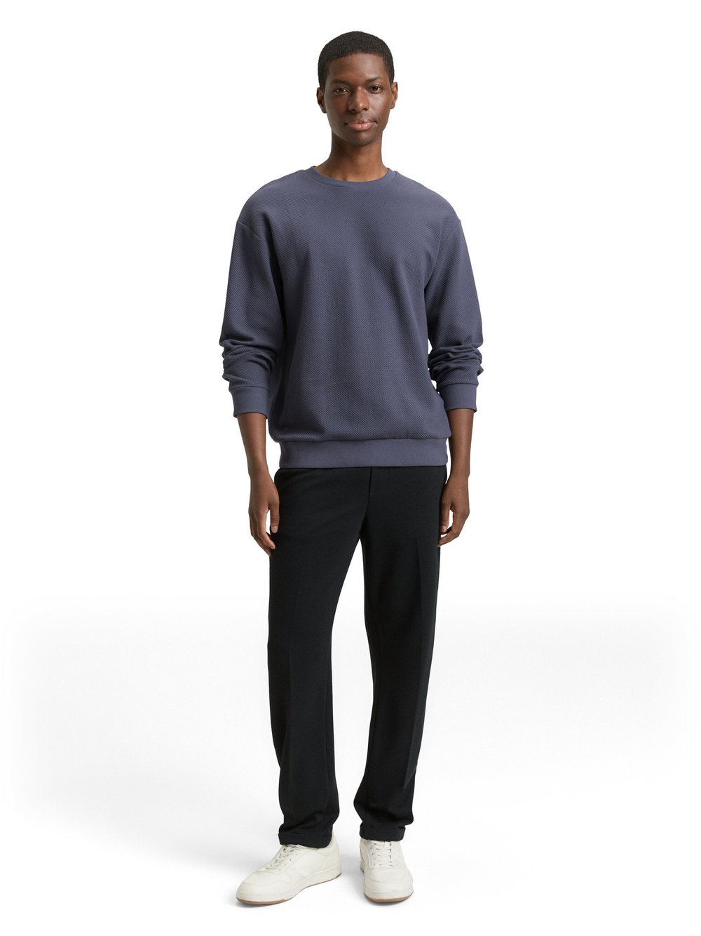 Tom Tailor Denim Sweatshirt Herren Baumwolle blau strukturiert, S