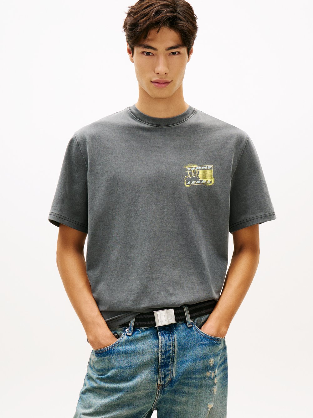 Tommy Jeans Koszulka Mężczyźni Bawełna (100%) szary, XXL