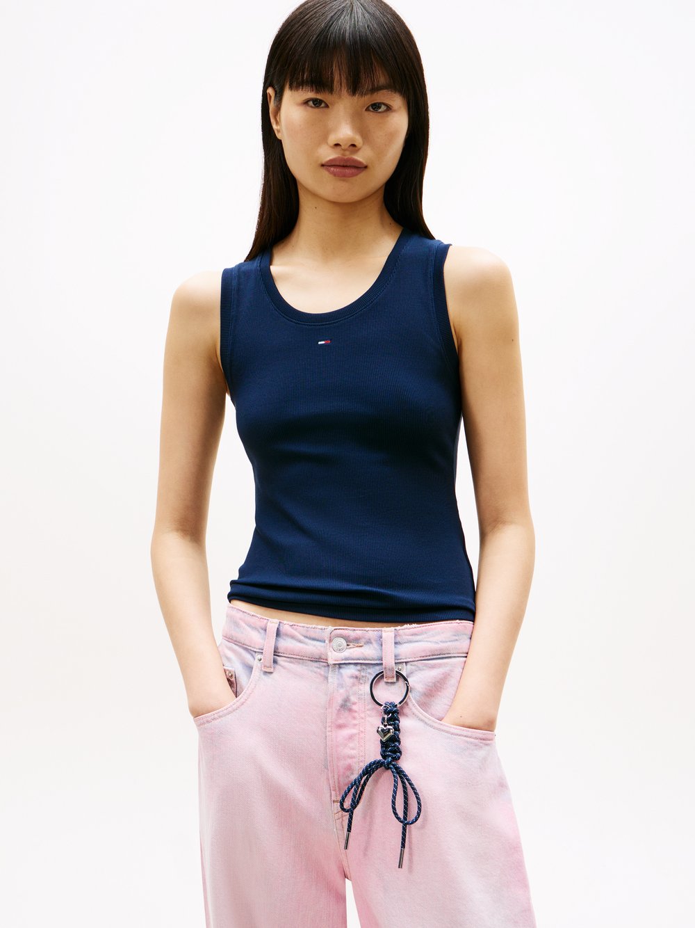 Tommy Jeans Tanktop Damen Baumwolle blau, S