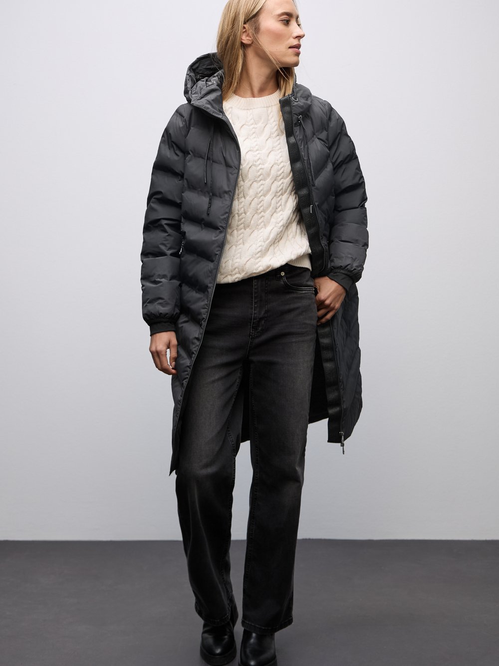 Street One Steppmantel Damen schwarz, 38