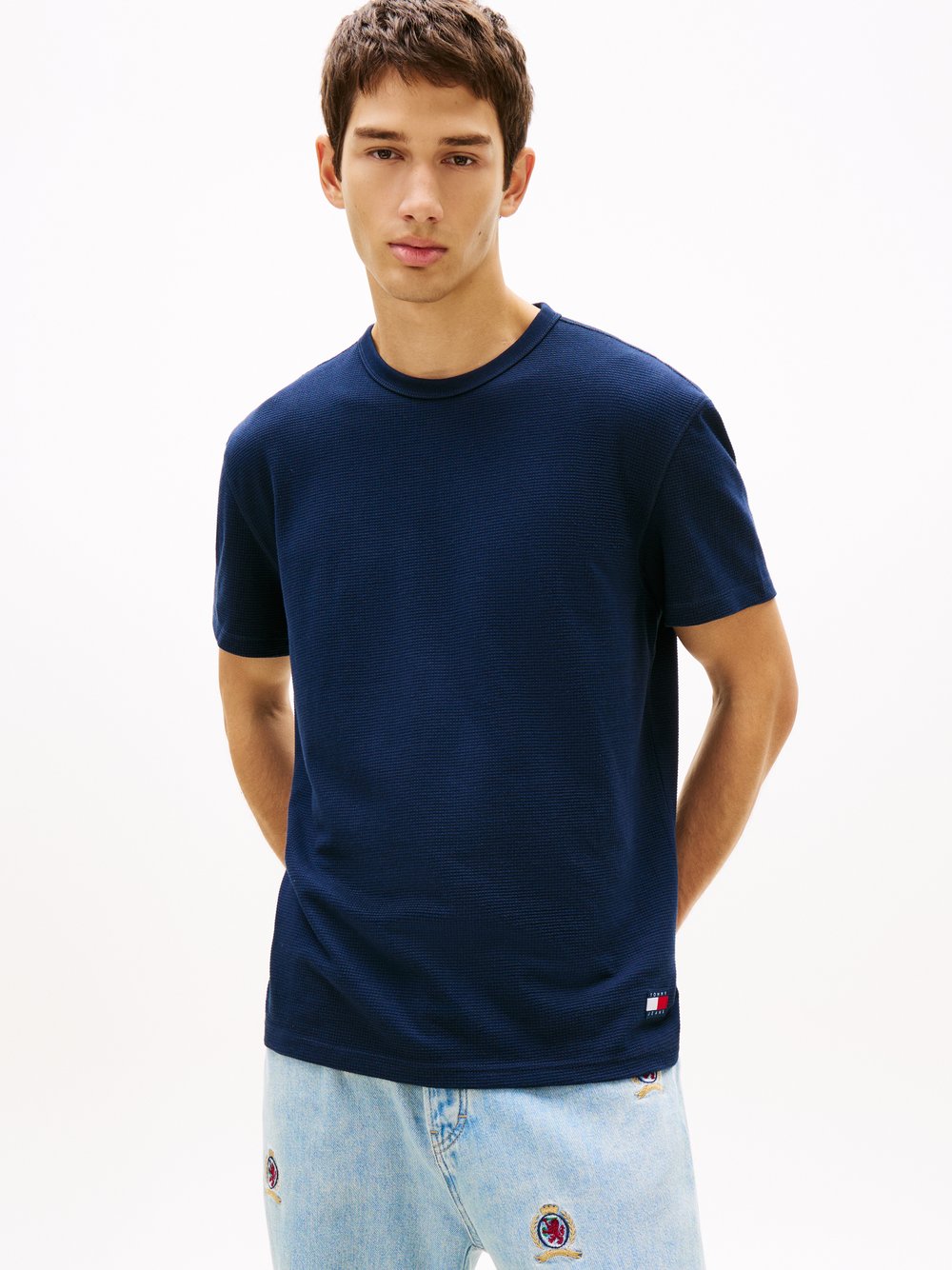 Tommy Jeans Koszulka Mężczyźni Bawełna niebieski, L