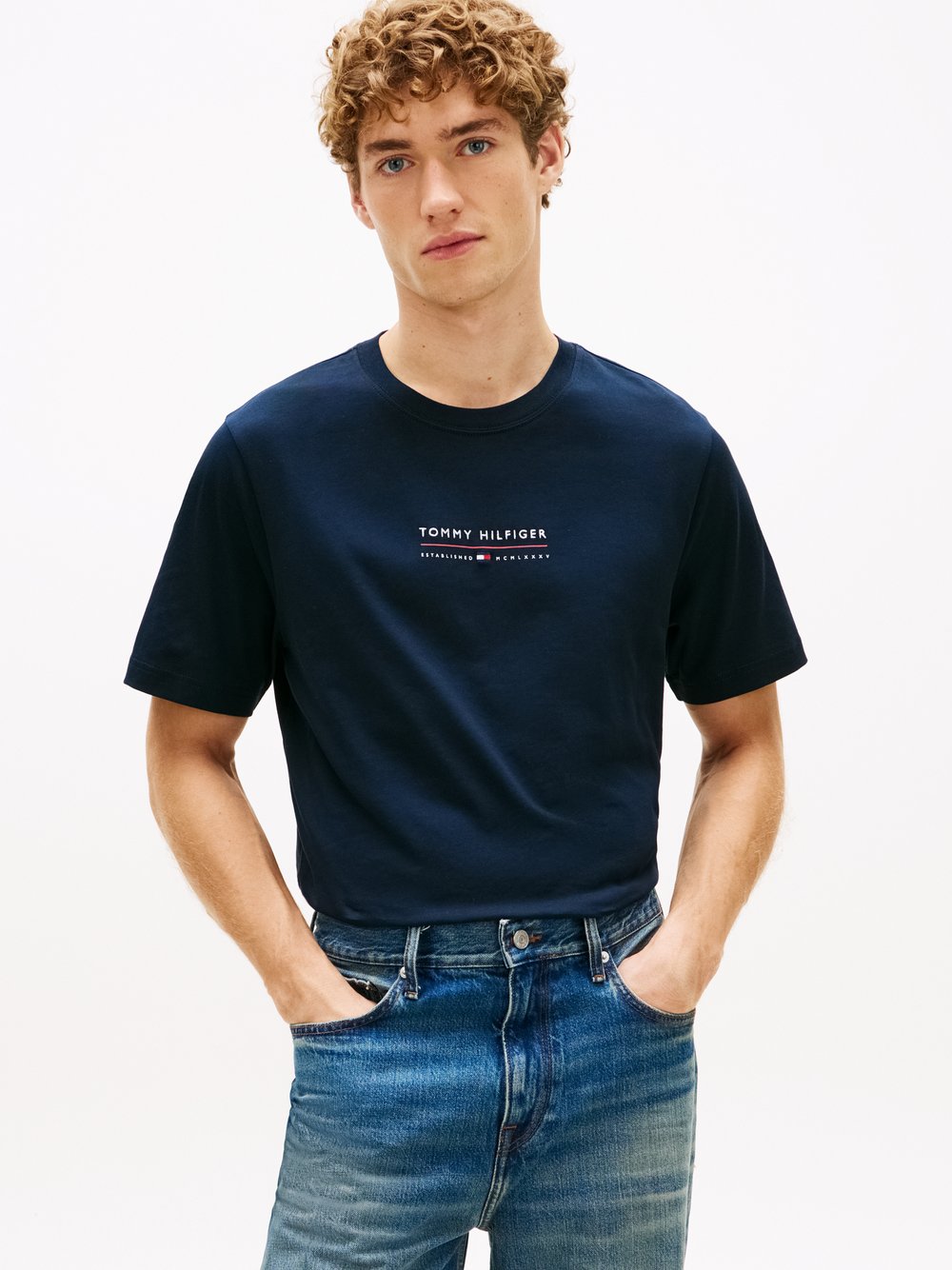 Tommy Hilfiger Koszulka - Brand Love Mężczyźni Bawełna (100%) niebieski, L