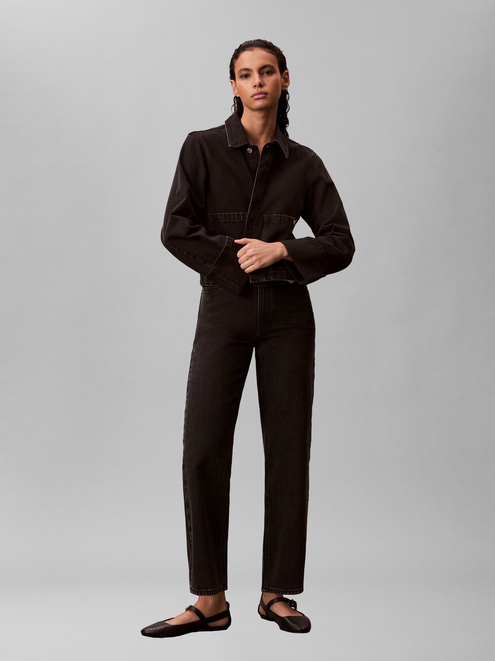 Calvin Klein Jeans Mom Jeans Damen Baumwolle schwarz, 25-30