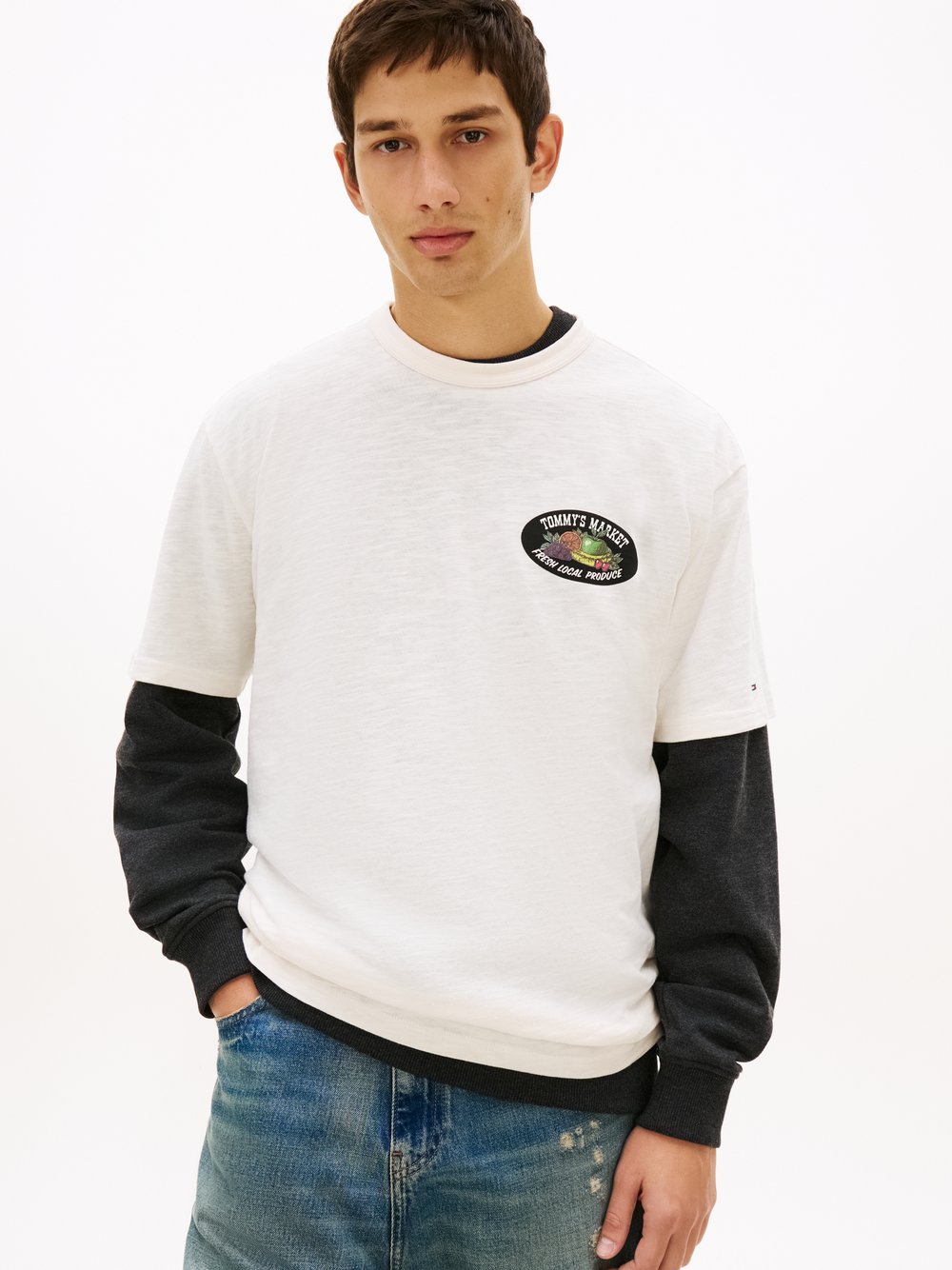 Tommy Jeans Koszulka Mężczyźni Bawełna (100%) biały, L