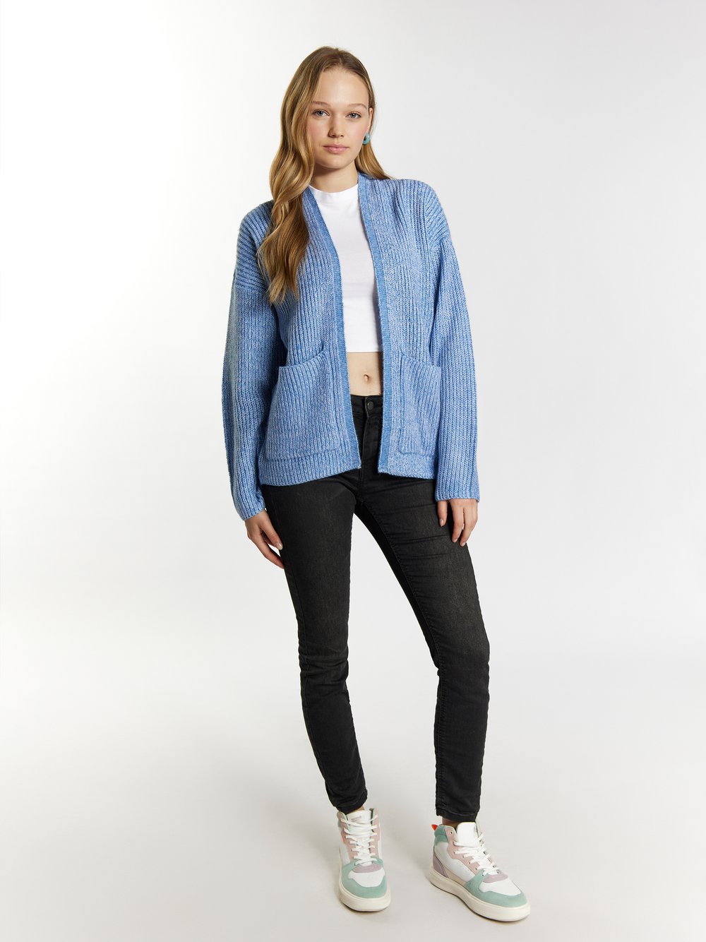 MyMo Strick Cardigan Damen Polyamid blau, S