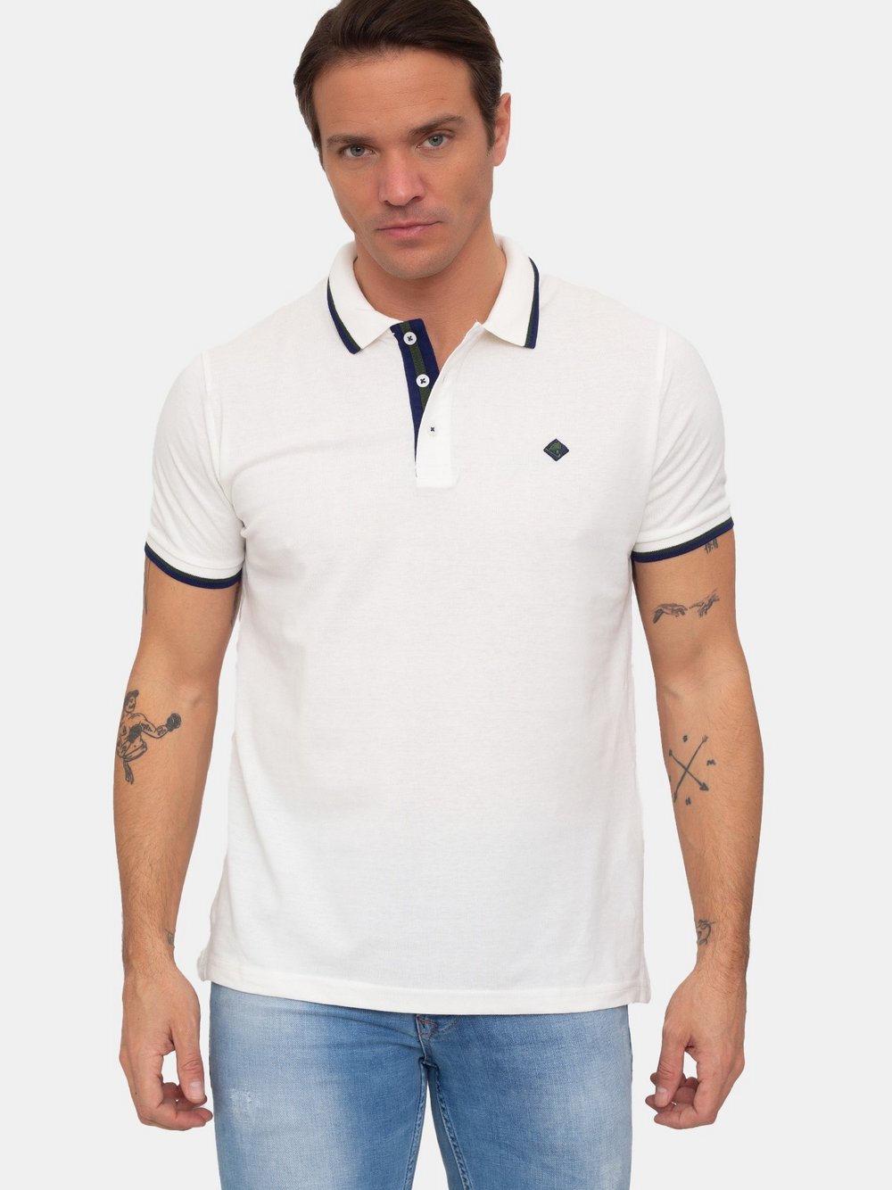 Sir Raymond Tailor Poloshirt Herren Baumwolle weiß, S