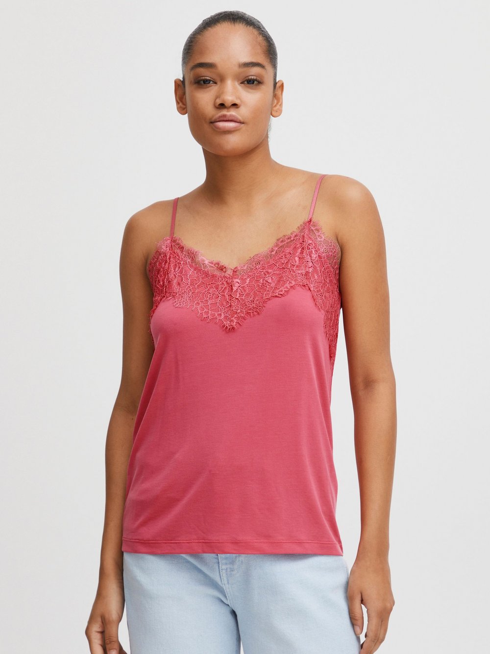 Ichi Spitzentop Damen pink, L