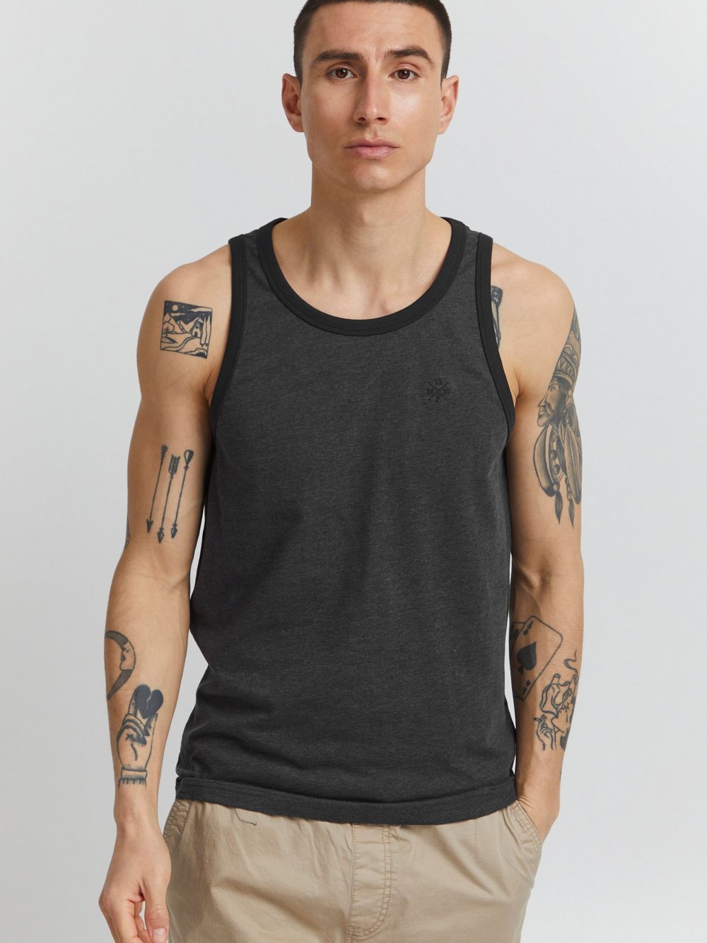 11 Project Tanktop Herren Baumwolle grau, L